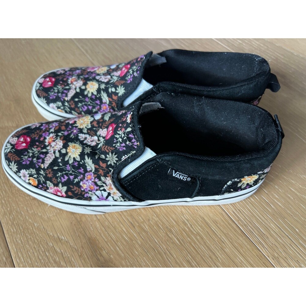 Vans Black Floral Slip-On Sneakers - Picture 3 of 8